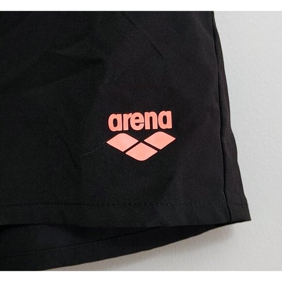 ARENA Men's Swimming Trunks Black size XL Elastic Drawstring Waist - Picture 2 of 4